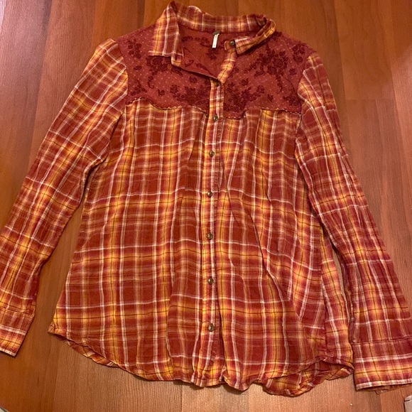 Free People Tops - Free People Plaid Button Down